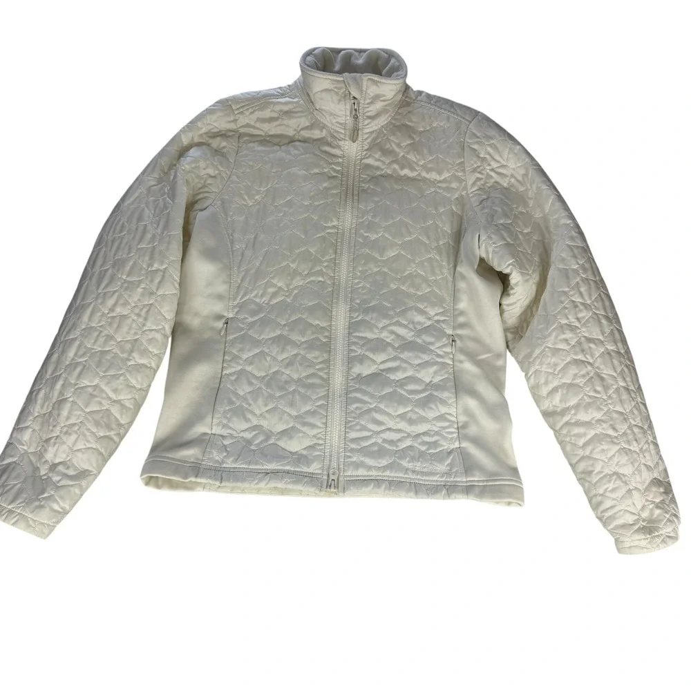 LL Bean Jacket Womens Size Small‎ Off White Cream Quilted Thinsulate Lightweight